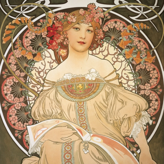 Kalendarz notatnikowy Alfons Mucha 2025, 30 × 30 cm