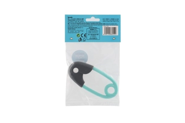 Grzechotka plastikowa szpilka 12cm szaro-turkusowa 12x19cm w woreczku 0+