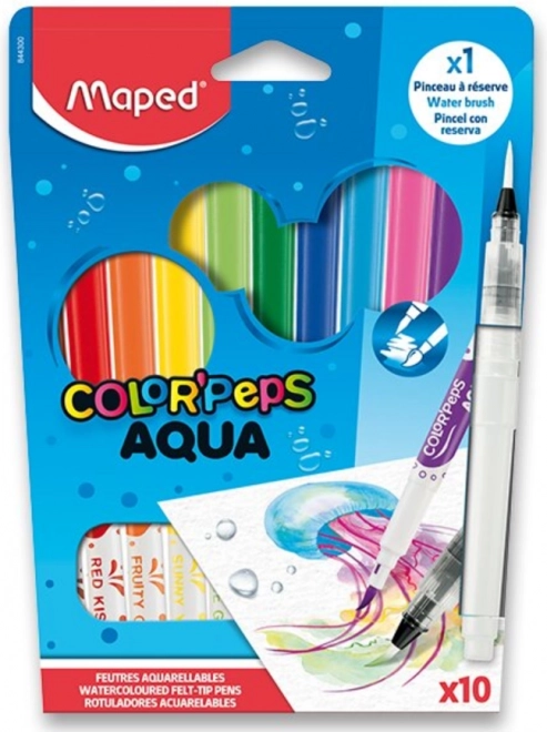 MAPED Fixy Color'Peps Aqua 10ks + pędzel wodny