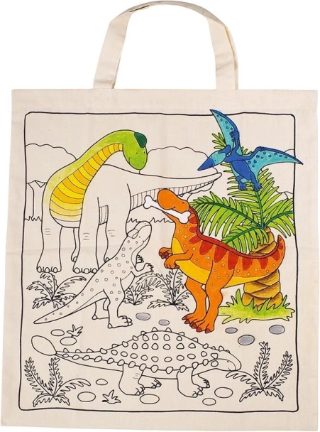 Bawełniana torba do kolorowania – dinozaury