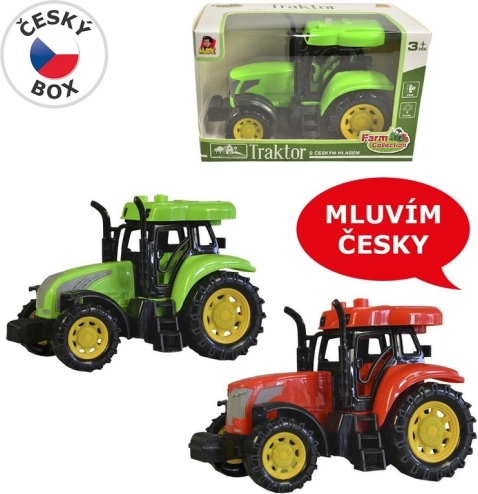 Traktor z czeskim głosem, światłem i dźwiękiem, 14 cm
