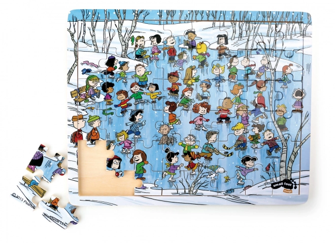 Drewniane puzzle Zima 48 elementów