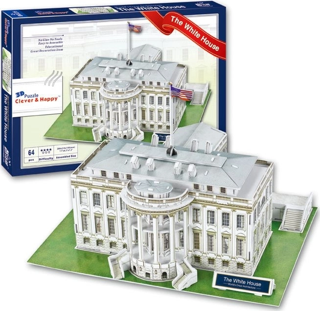 Clever&Happy 3D puzzle Biały Dom Washington 64 części
