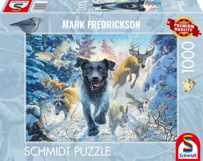 Puzzle Labrador na śniegu 1000 elementów