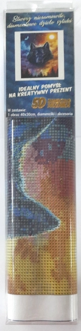 Norimpex Malowanie diamentowe Ciemny wilk 30x40cm
