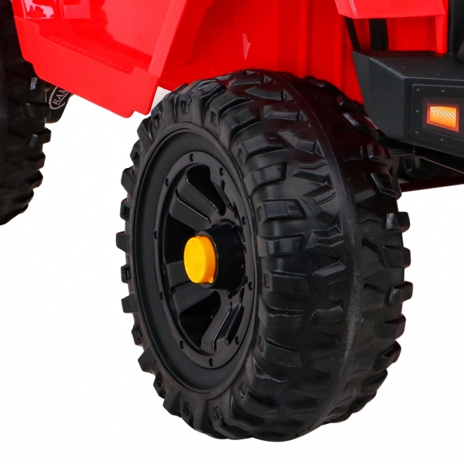 Samochód na baterie Jeep Dark Night dla dzieci + wolny start + EVA + LED audio – Czerwony