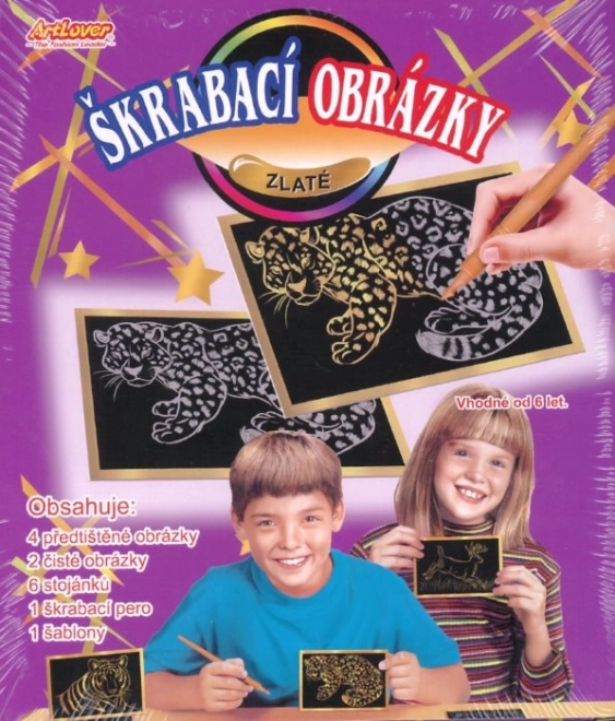 ARTLOVER Złote obrazy do zdrapywania - zestaw 6 szt.