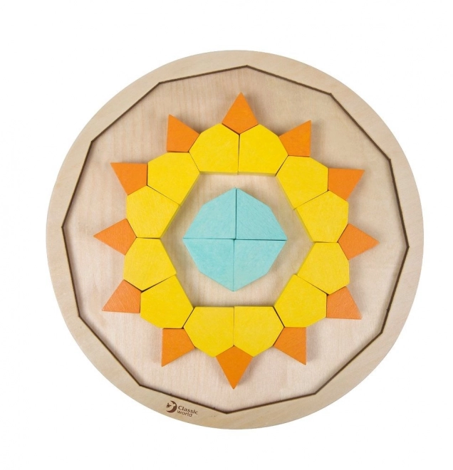 Montessori układanka mandala - wzory, kształty i kolory