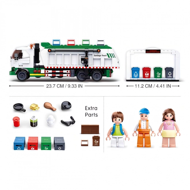 Sluban Town M38-B0780 Śmieciarka z Recyklingiem + gra z kartami