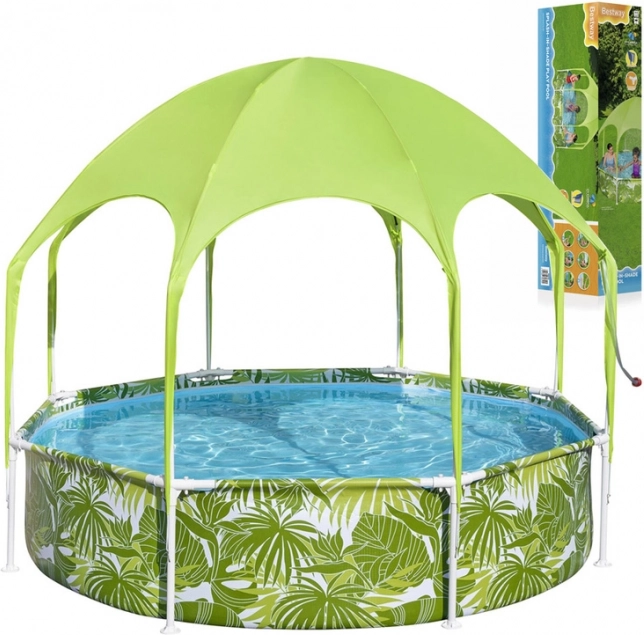 Bestway ogrodowy basen stelażowy 244 × 51 cm z zadaszeniem SPLASH-IN-SHADE