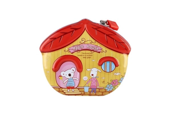 Skarbonka domek blaszana z zamkiem 16x8cm - 1szt