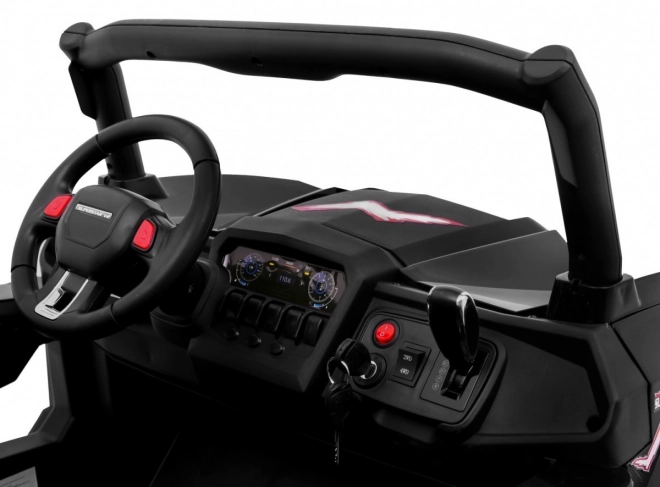 Dziecięce autko UTV-MX czarne 4x4 z MP4, zdalnym sterowaniem i oświetleniem LED