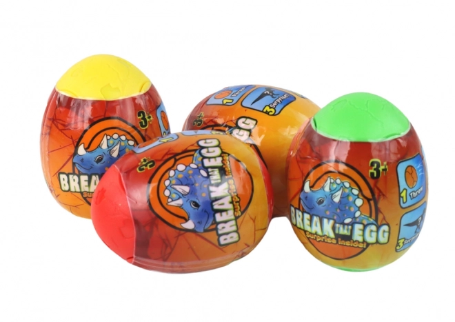 Magiczne pękające jajka dinozaurów w skorupce 4 kolory 6 cm