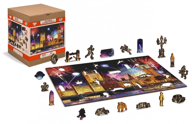 Drewniane puzzle Nocny Londyn 2w1