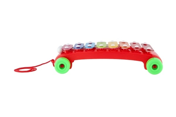 Ksylophon plastikowy/metalowy 24 cm z pałeczkami 2 kolory w woreczku 19x31x6 cm