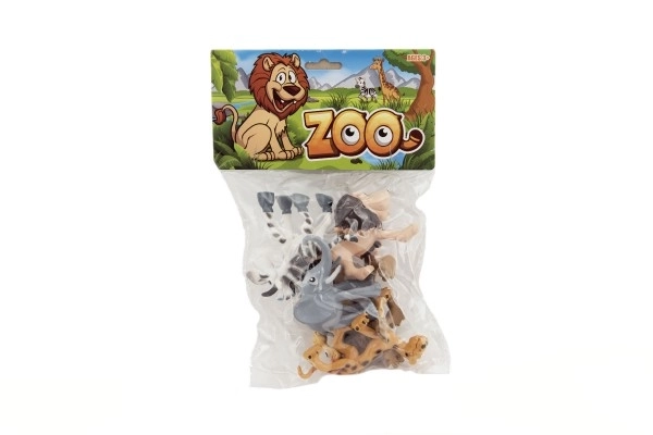 Zwierzątka wesołe safari ZOO plastik 9-10cm 6szt w woreczku