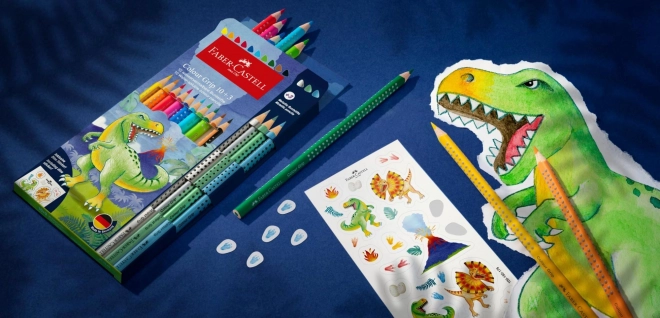 Faber-Castell kredki dinozaury trójkątne zestawy