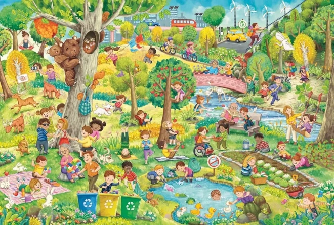 Puzzle Szczęśliwa planeta 150 elementów