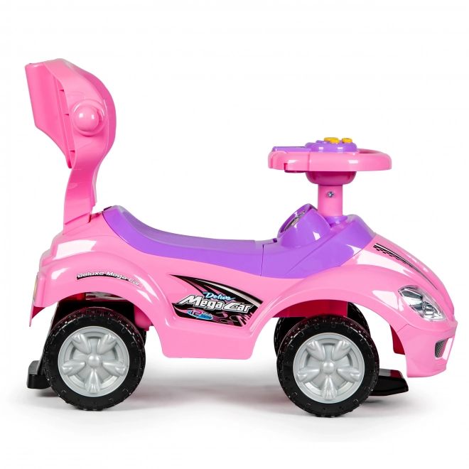 ECOTOYS Jeździk z dźwiękami i prowadzącą tyczką Różowe Auto