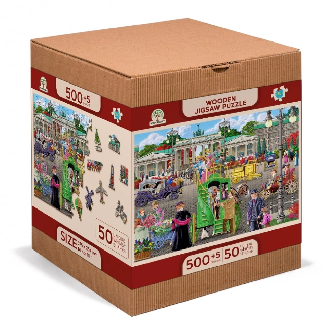 Drewniane puzzle z figurkami - Plac Paryski w Berlinie