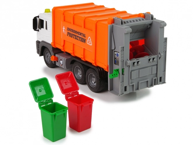 Śmieciarka z napędem ciernym Efekty dźwiękowe Pomarańczowy 1:16 recykling