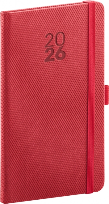 Kieszonkowy terminarz Notique Diamante 2026 czerwony