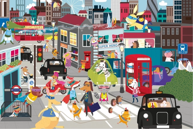 Puzzle dziecięce Superhero City 36 elementów