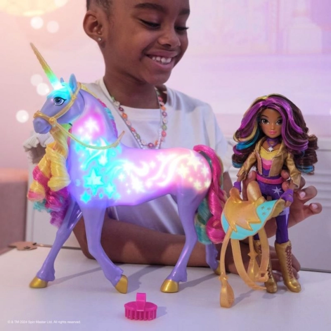 UNICORN ACADEMY ŚWIETLNY JEDNOROŻEC WILDSTAR Z LALKĄ SOPHIA 24cm