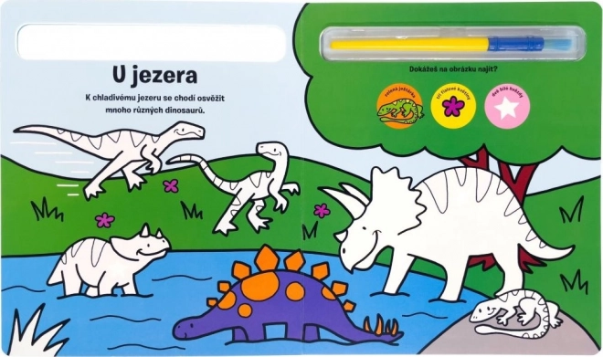 Pokoloruj mnie! Dinozaury - Książka z Malowaniem Wodą