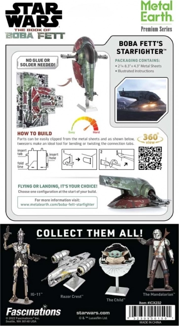 METAL EARTH 3D puzzle Star Wars: Myśliwiec Boba Fett'a (ICONX)