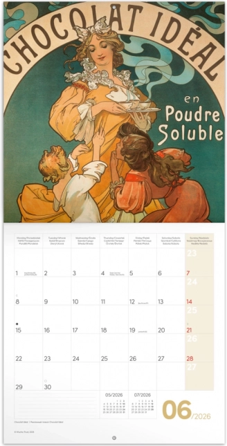Kalendarz notatnikowy Alfons Mucha 2026
