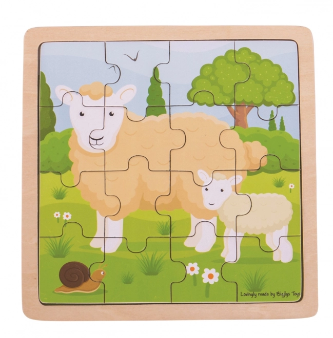 Bigjigs Toys układanka - Owca z jagnięciem