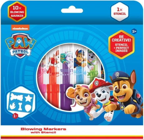 Pisaki dmuchane z szabloną PAW PATROL, 10 szt., pudełko 20 × 19 cm