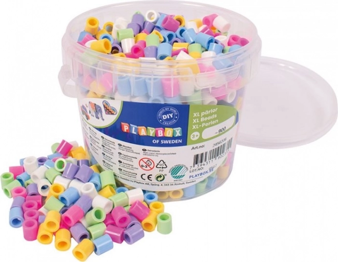 PLAYBOX pastelowe koraliki do zaprasowywania w wiaderku 900 szt.
