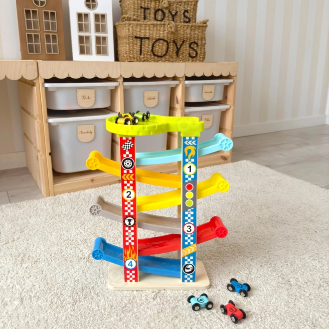 Tooky Toy Kolorowa zjeżdżalnia dla aut
