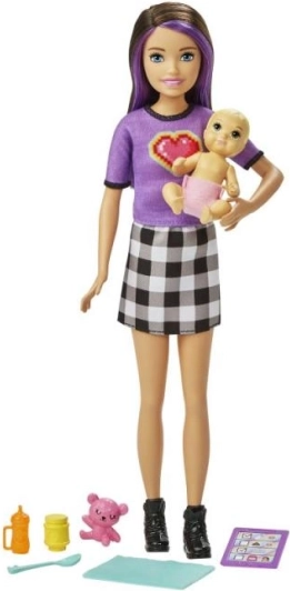 Barbie opiekunka z niemowlęciem i akcesoriami