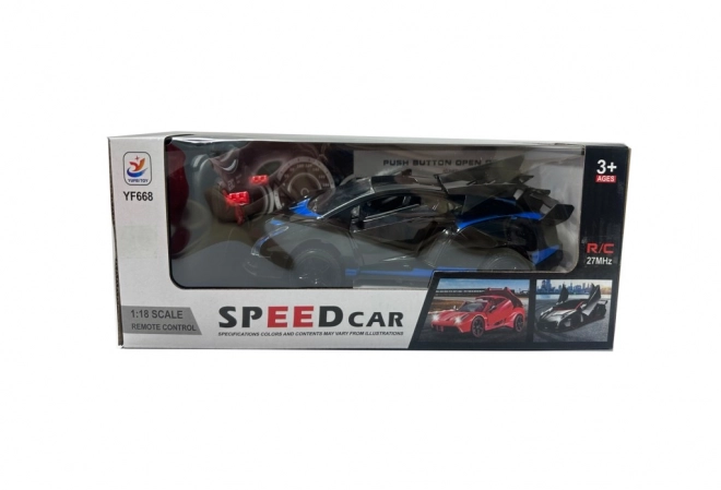 Sportowe auto RC czerwono-czarne w skali 1:18