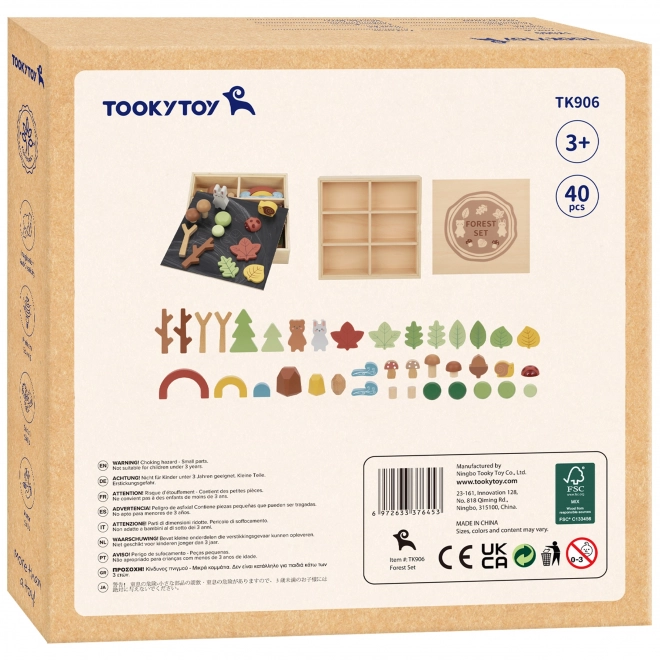 Leśny zestaw z drewnianymi klockami Tooky Toy