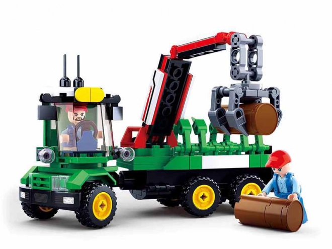 Sluban Farma Traktor z przyczepą na kłody