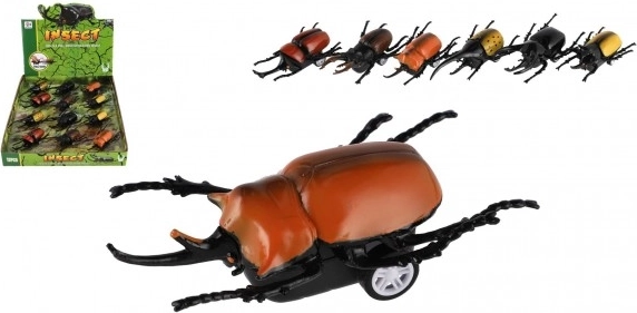 Plastowy żuk z mechanizmem pull-back 10 cm