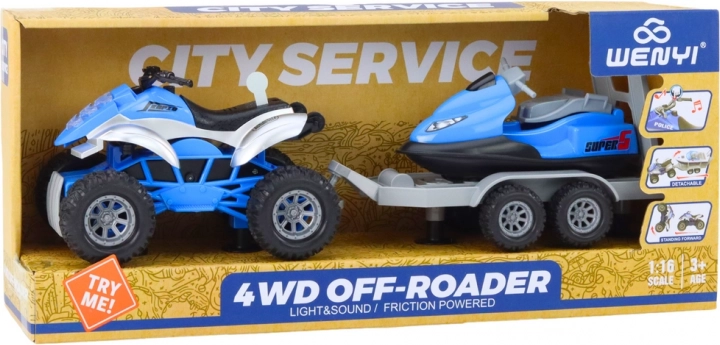 Zestaw ze światłem i dźwiękiem, napęd na sprężynę (friction)