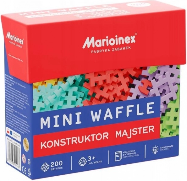 Klocki konstrukcyjne MARIOINEX MINI WAFFLE KONSTRUKTOR MAJSTER – 200 elementów