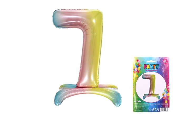 Nadmuchiwany balon tęczowy - liczba 7