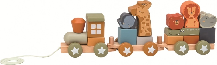 Drewniany pociąg ze zwierzątkami 2Kids Toys