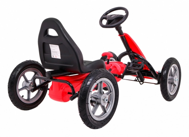 STAR gokart na pedały dla dzieci 3+ Czerwony + regulowane siedzenie + pompowane koła