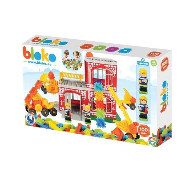 Kreatywne klocki Pin Bricks Straż Pożarna 100 sztuk + 2 figurki