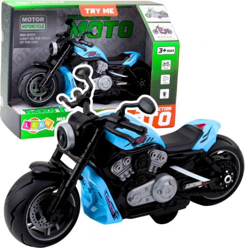 Dziecięcy motocykl ze świetlnymi i dźwiękowymi efektami Niebieski