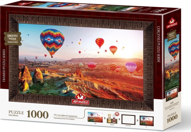 ART PUZZLE Puzzle z ramą i klejem 3w1 1000 elementów – Balony nad Kapadocją