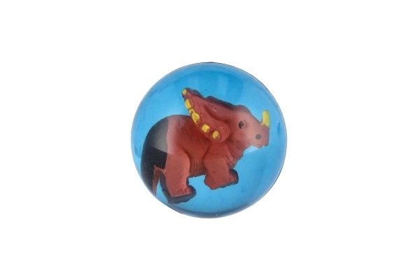 Piłeczka/skoczek z dinozaurem 4cm mix rodzajów 32szt w pojemniku