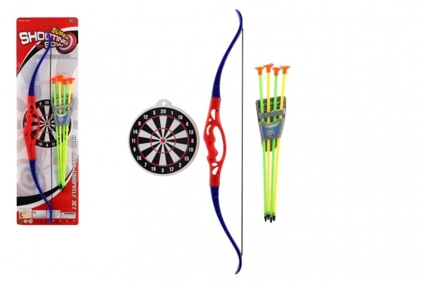 Łuk+4 strzały z przyssawkami plastik 57cm na karcie